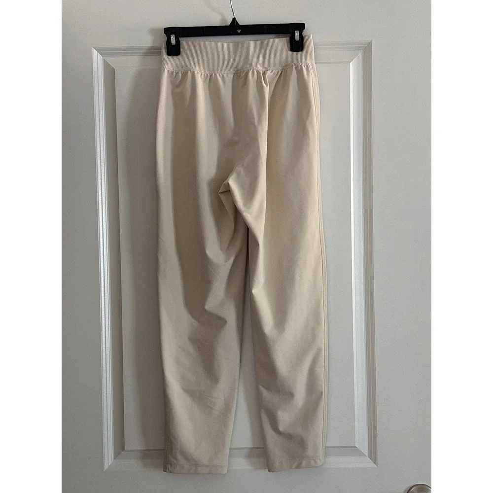 SOLD Old Navy Beige PowerSoft Go-Dry High Waisted Ribbed Panel Pants Small - Picture 6 of 8